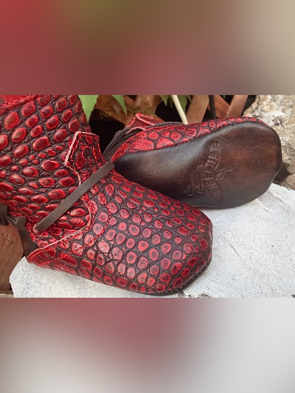 FREEBIRD Baby Red Leather Western Boots 3-6M NEW - Picture 4 of 4